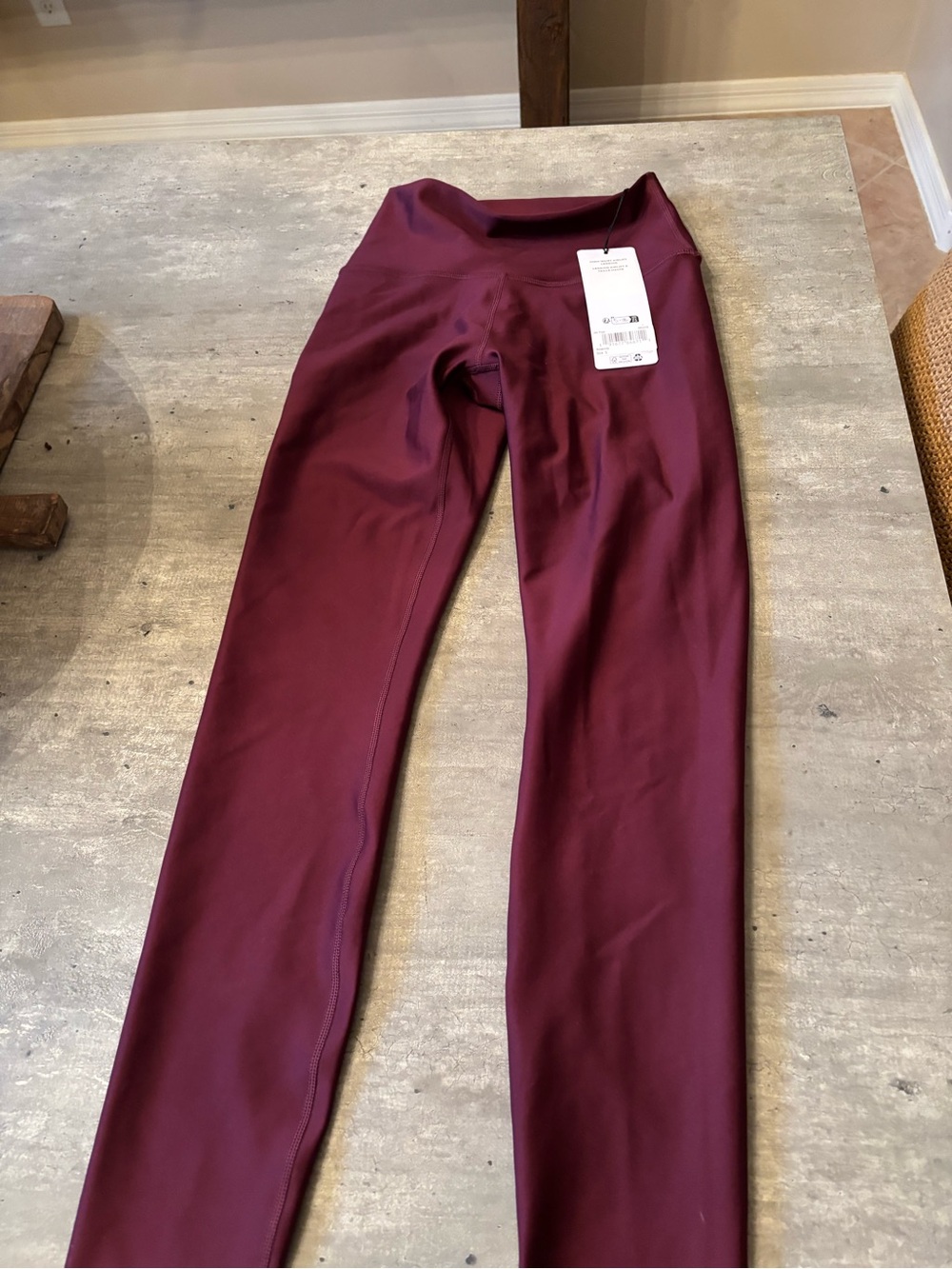 ALO Yoga Deep Wine Button-Up Top and high waist airlift leggings. - Picture 9 of 14